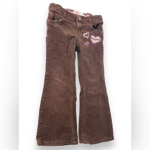 Levi's Kids Corduroy Brown Pants Flare Boot Cut Adjustable Waist Size 6 Girls